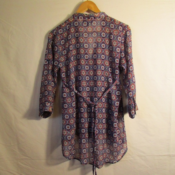 Weavers Vibrant Colorful Floral Sheer Blouse - Picture 4 of 4